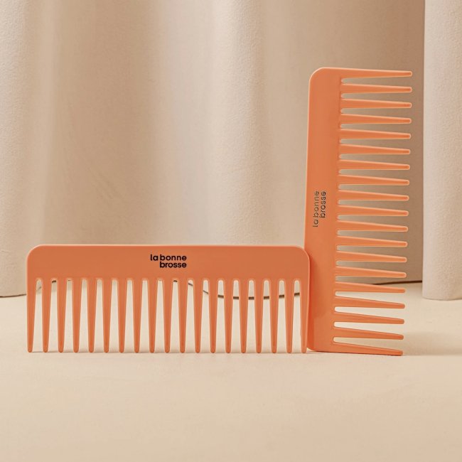 Peigne Démêlant en Acétate - Orange Seventies